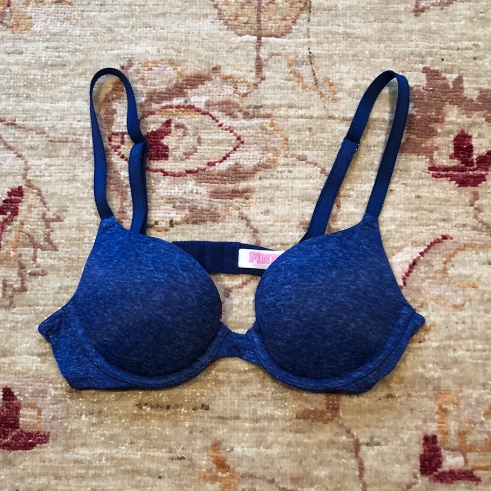 PINK Push-Up Bra in Blue